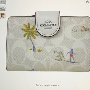 NWT Coach Medium Corner Zip Wallet With Hula Print - Style No. CK414